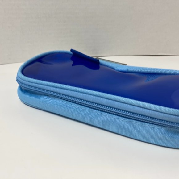 5 Blue Makeup Bag Pencil Case Zipper Organizer - Picture 9 of 10